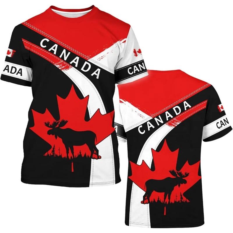 Canadian Maple Leaf Shirt For Men Canada Day Flag T-Shirt 3D Printing Cool Short Sleeve Shirt Unisex Casual Oversized T-Shirt