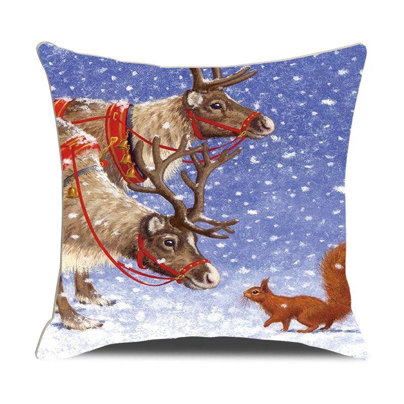 European Christmas Pillow Cushion Creative Home Linen Short Plush Bedside Sofa Pillow Case