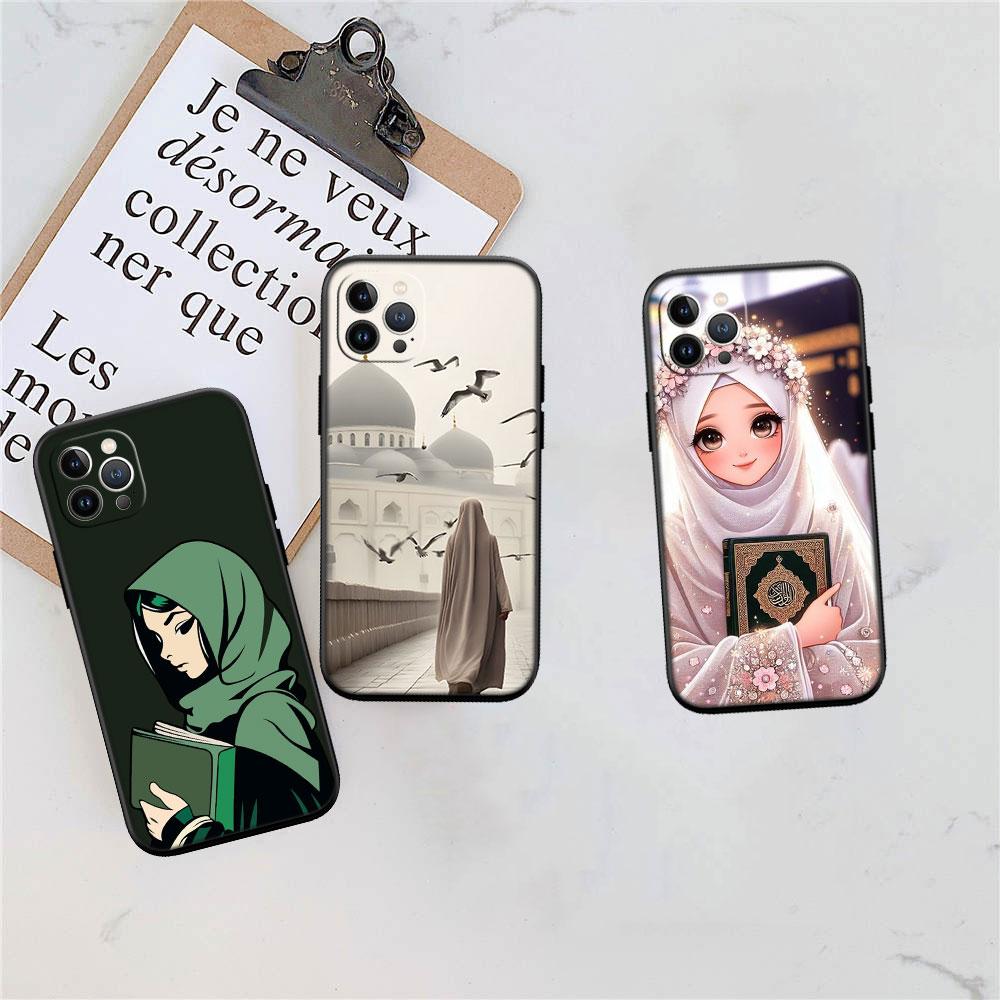 PP40 Islamic Muslim Girls Hijab Soft Shell Phone Case for Redmi Note 8 9 Pro Max 9S 9T 9C NFC 8T 8A 10A A4