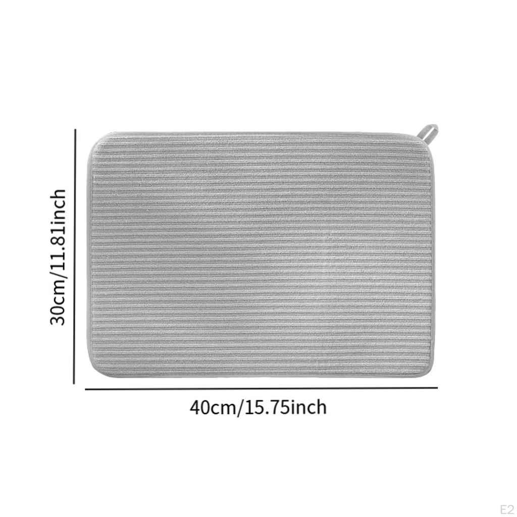 Dish Pad Absorbent Non Slip Kitchen Counter Mat for Utensils Tableware Bottle