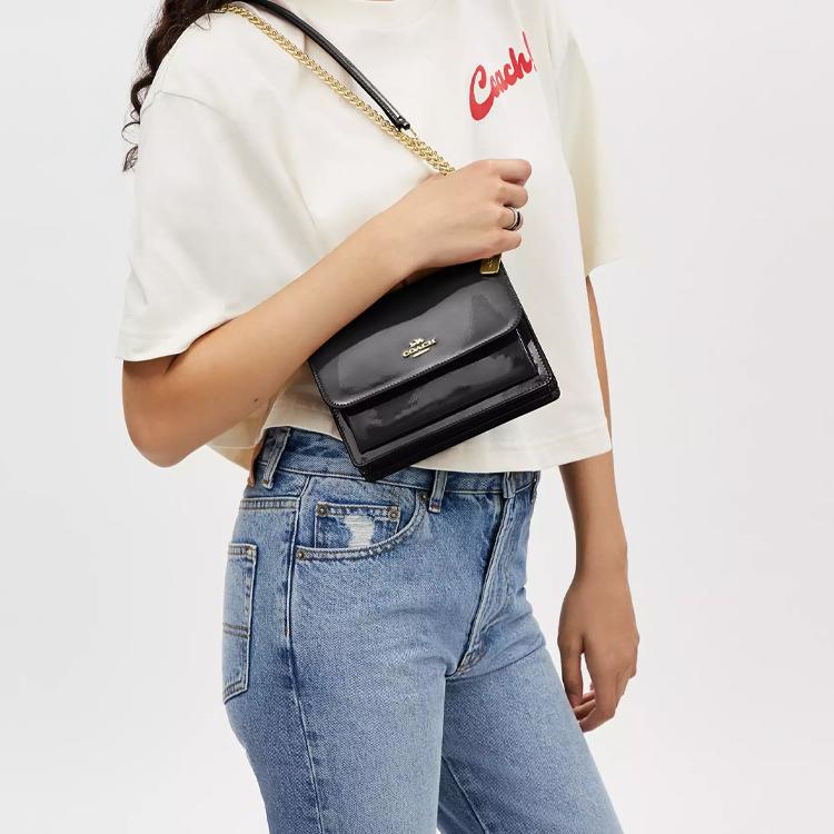 Coach Klare 18 Logo Flap Crossbody Bag Women Shoulder Bag Black CV425-IMBLK