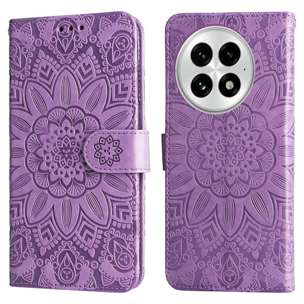 Für OnePlus 13 Hülle Sonnenblumen-Prägung Leder-Brieftasche Handyhülle