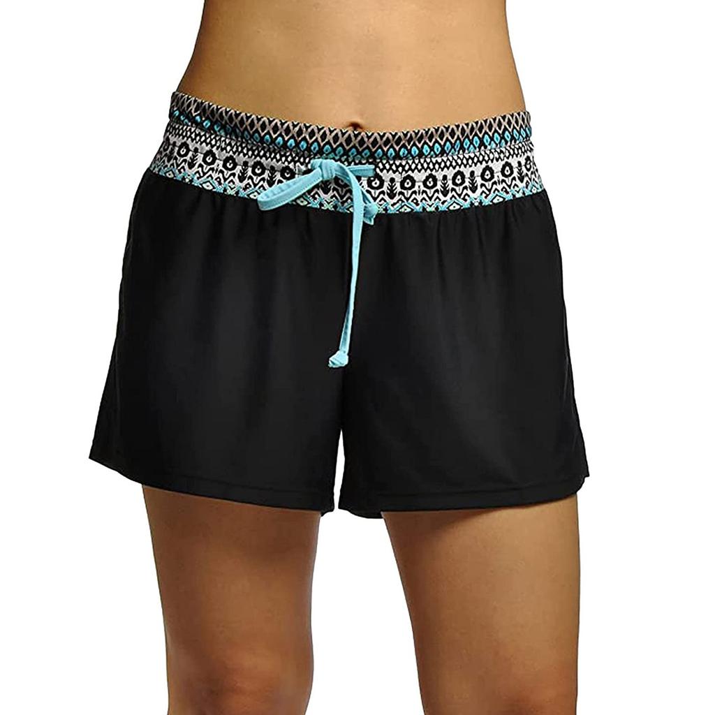 Модные женские повседневные шорты для йоги с высокой талией, кулиской и принтом