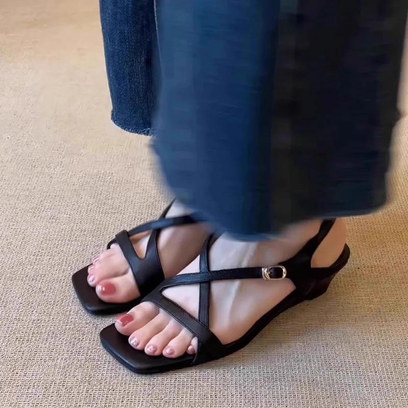 Fashion Wedge Sandals Women Wear In Summer 2025 New Temperament Roman Shoes