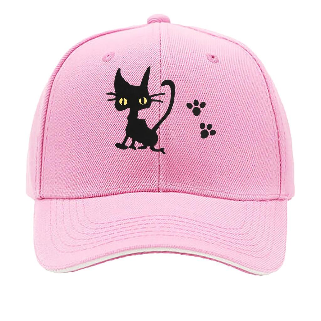 Multicolor Options Available for The Featuring a Black Cat Comfortable And Breathable This Solid C Sandwich Baseball Cap