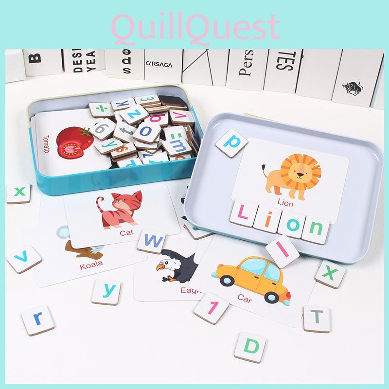 Magnetic Wooden Letter Match Game Children Educational Playset Festival Gifts