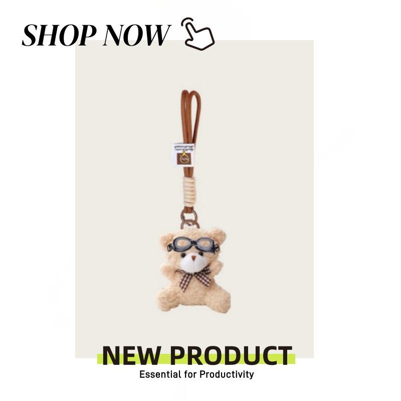 Doll Plush Doll Cartoon Keychain Pendant Mini Toy Cute Bear Short Bow Tie Bag Lanyard Pendant