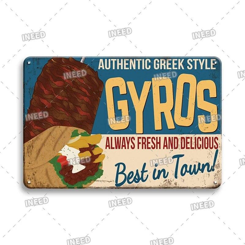 Burger Sign Best in Town 100% Beef BBQ Vintage Decor Hotdogs Kitchen Decorations Wall Plaque Retro Decor Vintage Food Sign