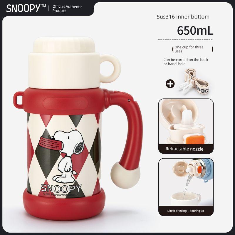 Snoopy Children's Large-Capacity Thermos Cup, Special Water Bottle for Students Going to School, Thermos Cup for Girls, High-Looking Cup