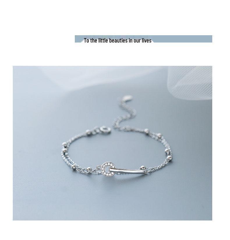 Women's 999 Sterling Silver Double Layer Luxury Bracelet - Summer Stacked Design