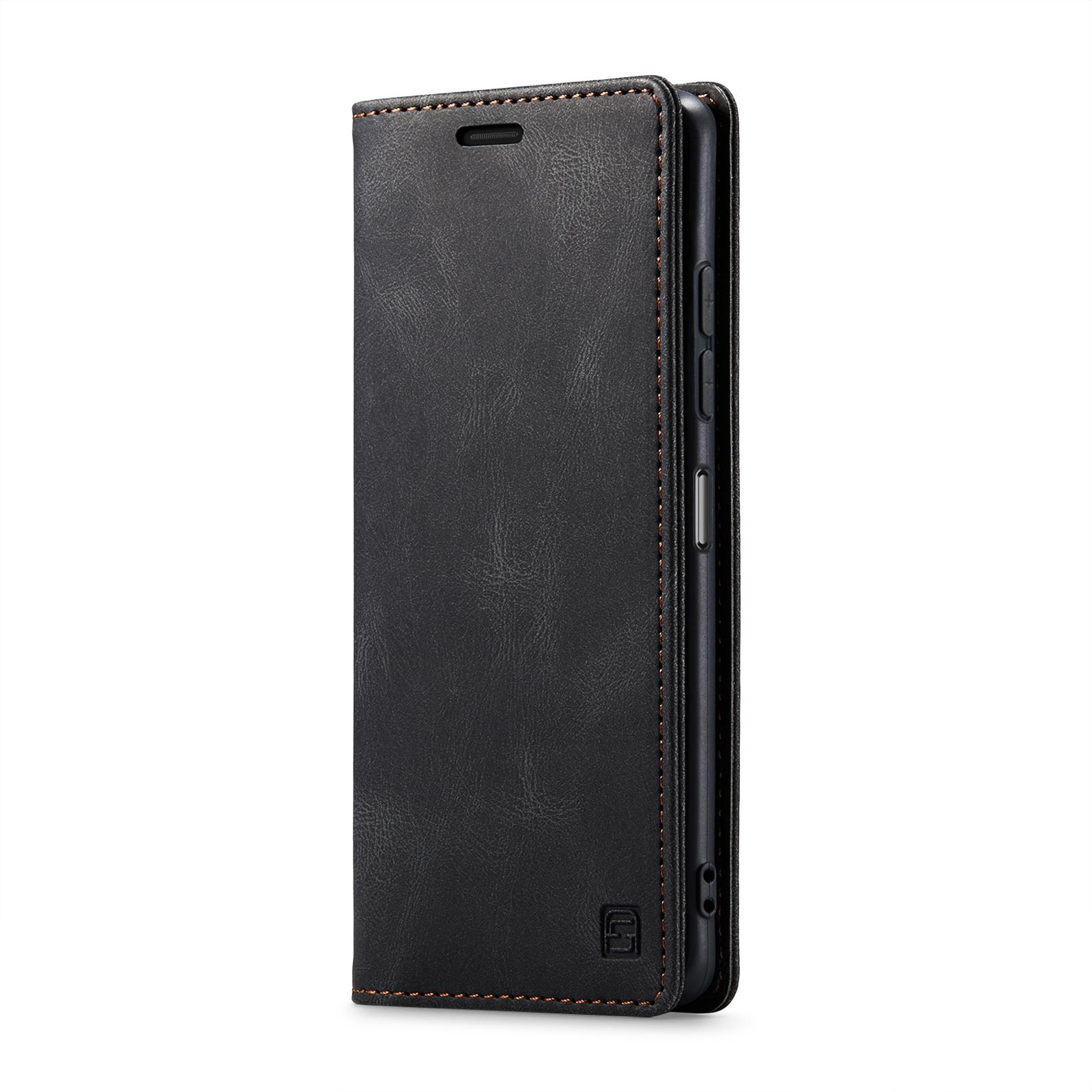 

For Xiaomi Redmi Note 12 4G Wallet Case AUTSPACE A01 Leather Stand Cover with RFID Blocking Card Holder Black