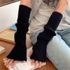 Lolita Fingerless Gloves Arm Warmers Women Autumn and Winter Knitted Kawaii White Black Gloves Anime Cosplay Ankle Wrist Sleeves