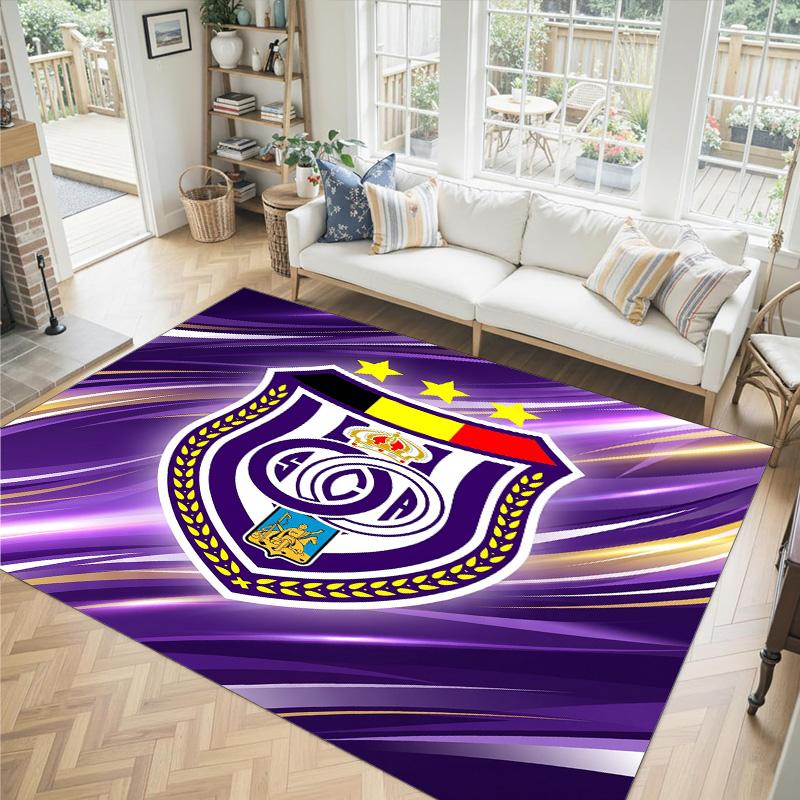 Tappeto in Velluto Cristallo Design Anderlecht FC Accogliente Non?Tappeto Stampato Antiscivolo per Camera da Letto Soggiorno Ingresso