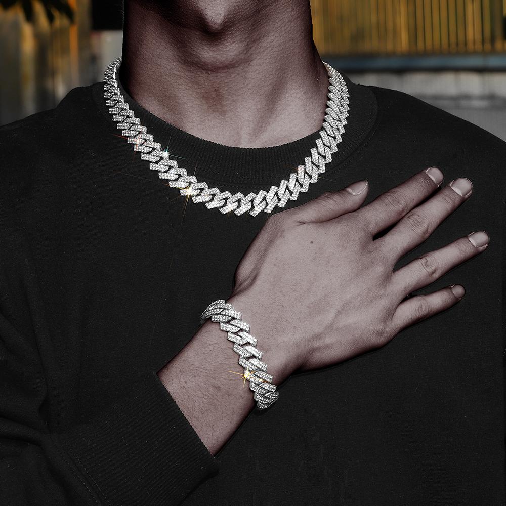 Bling Classic Miami Cuban Chain Luxury Diamond High Quality Necklace 16mm Wide Hip Pop Street Style For Men Women Daily Wear