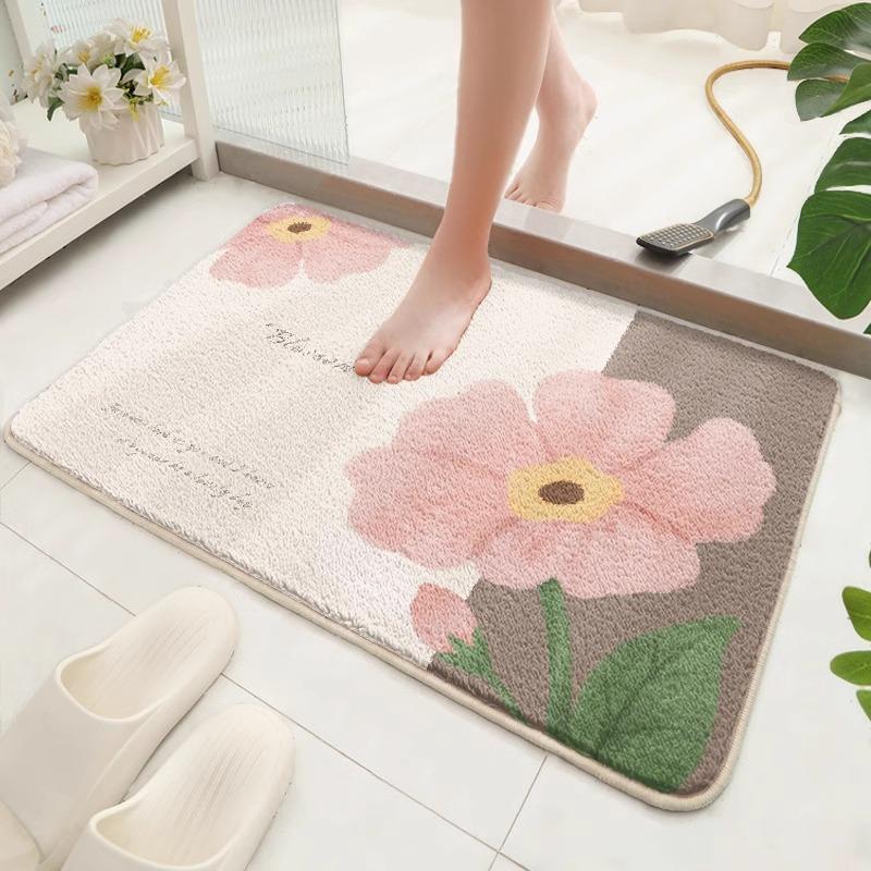 Bathroom Floor Mat Absorbent Toilet Door Foot Mat Household Thickened Non-slip Toilet Toilet Imitation Cashmere Carpet