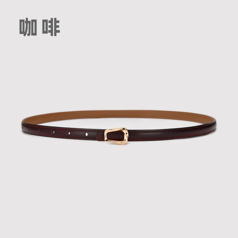 Leather Thin Belt Women'S Fashion Belt With Skirt Simple And Trendy Thin Belt Women'S Thin Belt