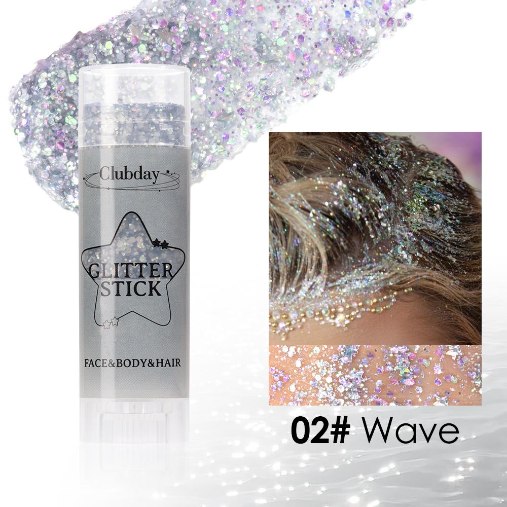 Clubday 6-Color Stage Makeup Eyeshadow Glitter Stick, Long-lasting And Exquisite Shine, Suitable For Face, Body, And Hair.