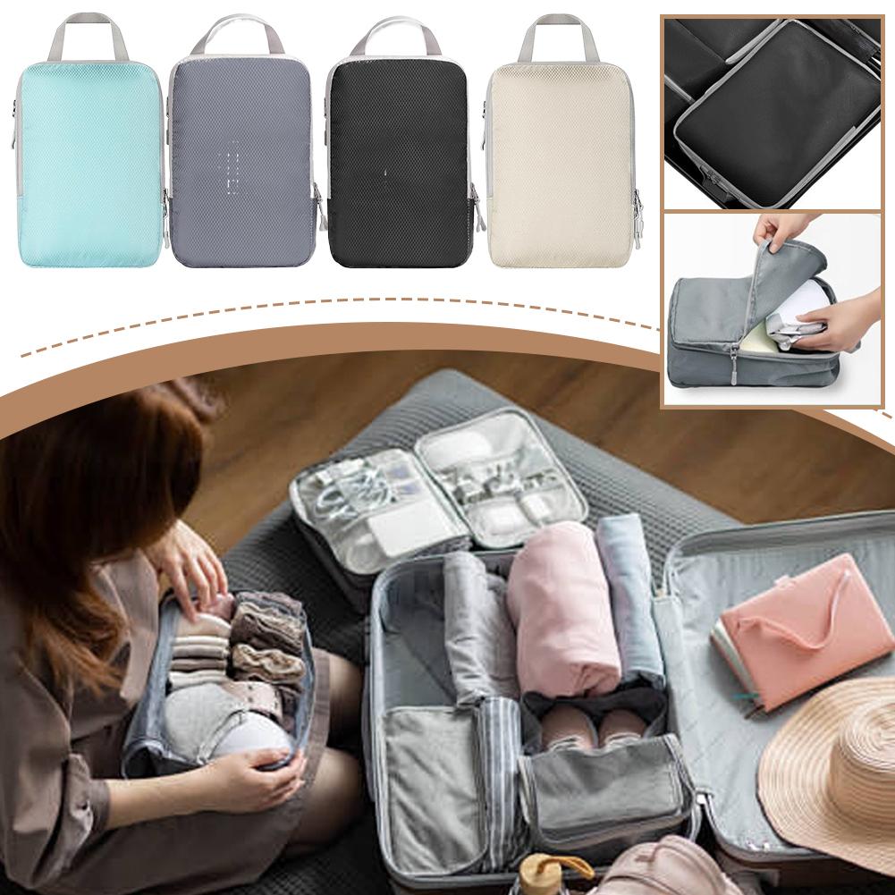 Cubi Organizzatori Compressione per Viaggio, Borsa Organizer per Bagaglio Cubi Organizzatori Espandibili Compressibili per Bagaglio a Mano Tr B9K3