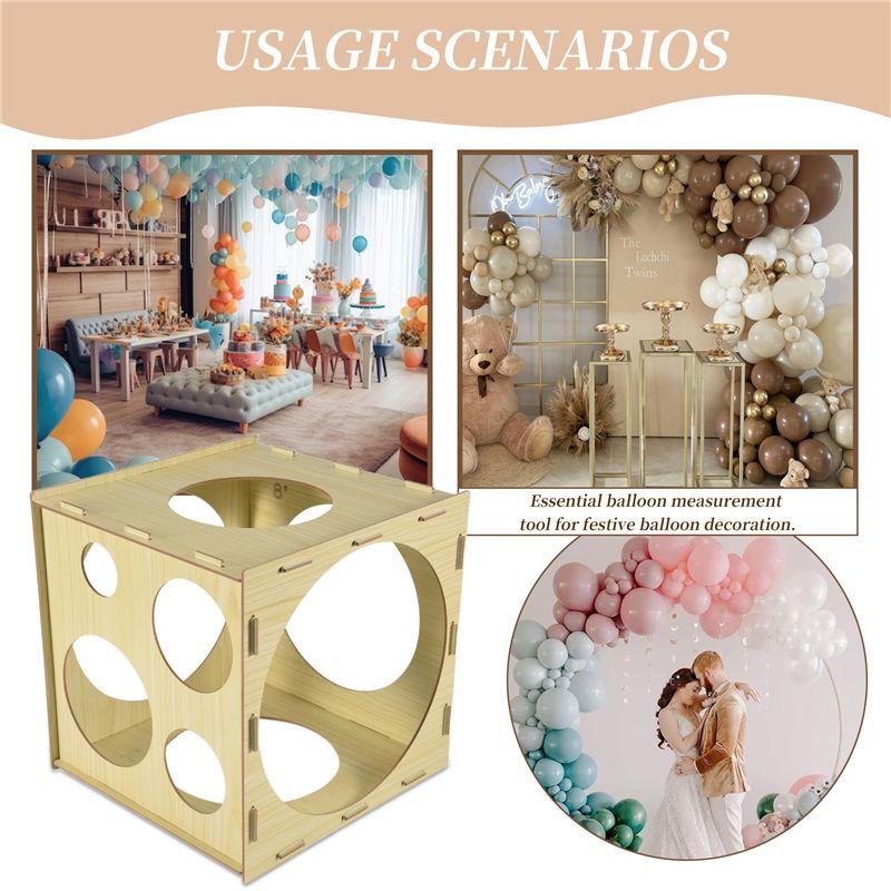M-Modern-9 Holes Collapsible Balloon Sizer Box Measurement Tool Stable 2-10 Inch For Birthday Wedding Party