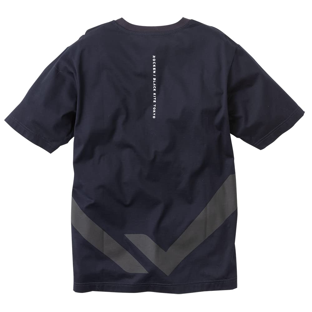 

[COCOS Nobuoka] RKN-6987 [ROCKEN BLACK KITE TOKYO] Back Print T-Shirt, Navy, Size L