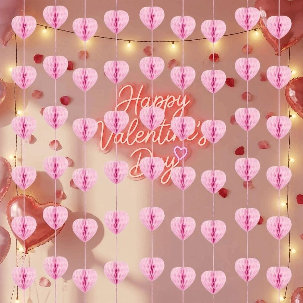 Stereoscopic Hanging Love Streamer Romantic Valentines Day Decoration Lantern  Birthday Party