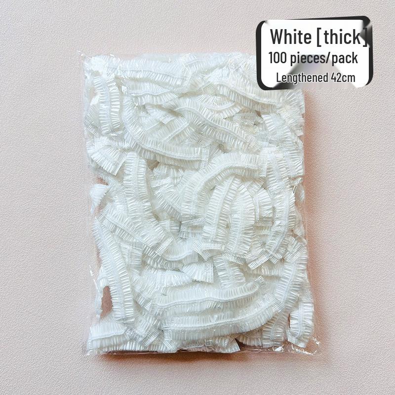 Hochdruck Einweg-Duschhaube - Transparent gestreiftes dickes PE-Plastik für Salon- & Hotelgebrauch