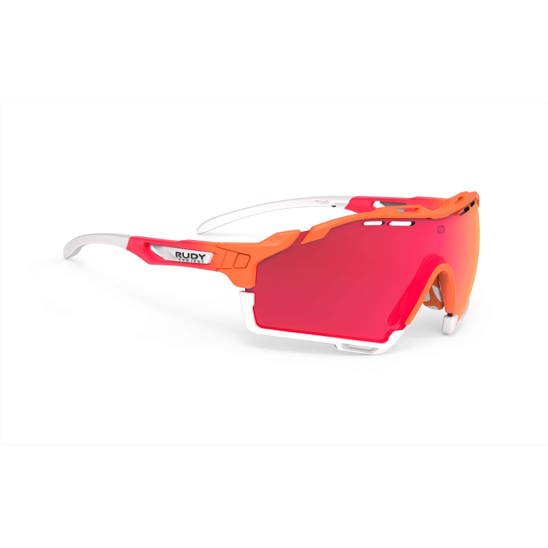 

Rudy Project CUTLINE Sports Mandarin Fade Coral Frame with Red Lenses and Bumper Sunglasses, Multi-Laser White, SP633846-0011