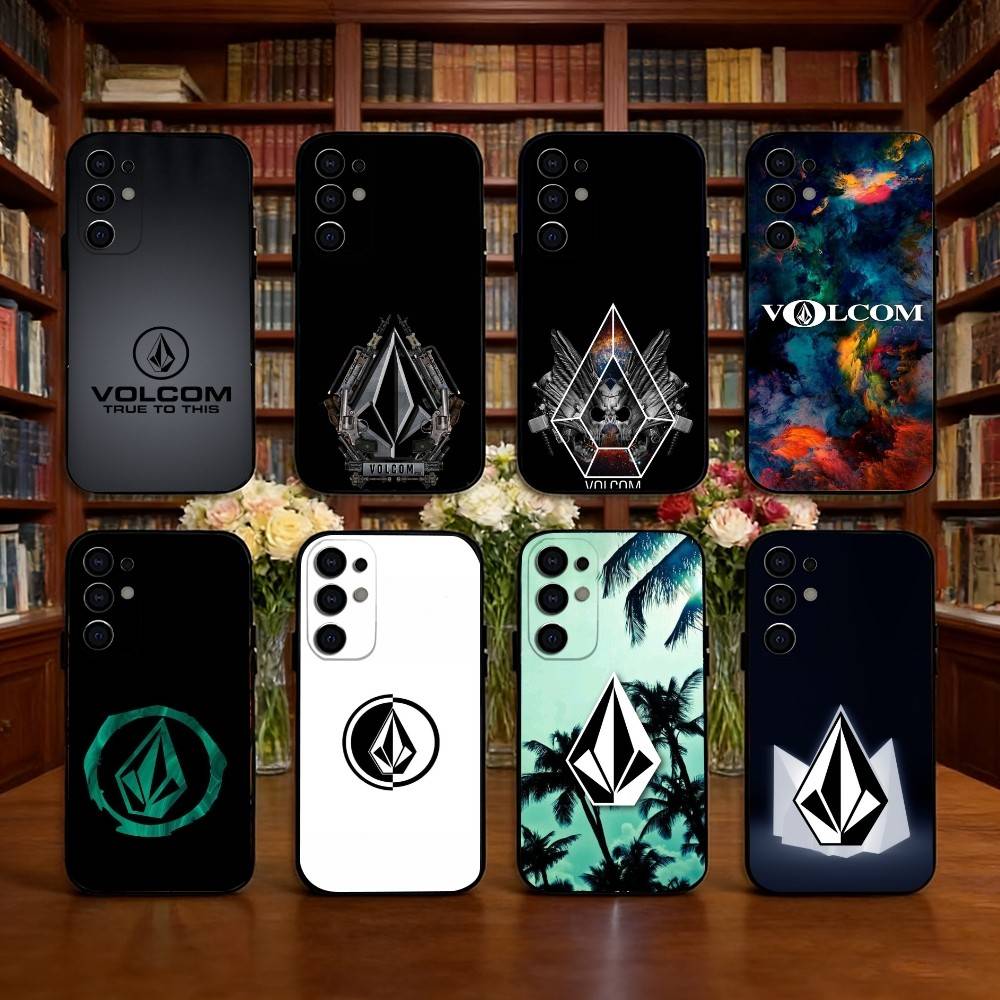 Fashion Sport V-VolCom Phone Case For Samsung S25,S24,S21,S22,S23,S30,Ultra,S20,Plus,Fe,Soft Silicone Black Cover