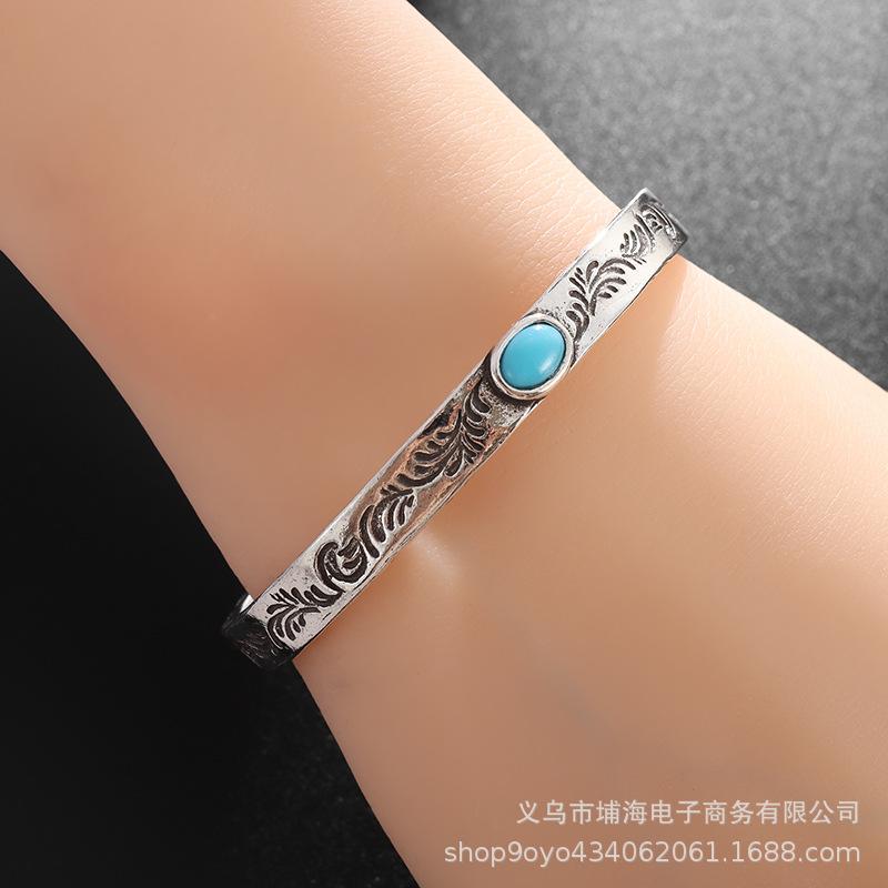 Men's Retro Carved Tang Grass Simple Versatile Bracelet