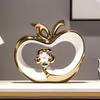Golden Apple Ornaments Creative Home Decor Light Luxury Apple Crafts for Dining Table Wine Cabinet Christmas Decoration