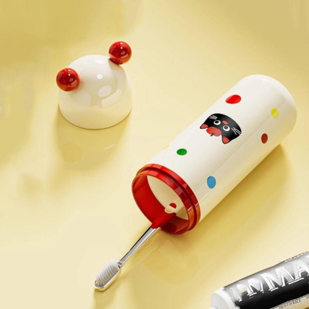 Dopamine Travel Toothbrush Case Cat Pattern Wash Cup Rinsing Cup Toothbrush Storage Box  Bathroom