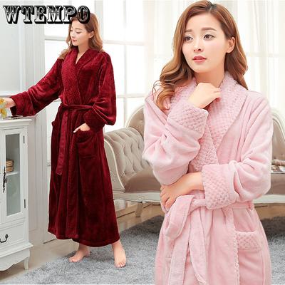 Men and Women with The Same Paragraph Bathrobe Thickened Long Robe Long Paragraph Couple Bathrobe Casual Comfortable Pajamas