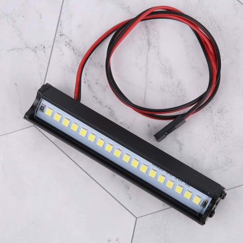 RC Car LED Roof Light Bar, High Brightness, for Traxxas TRX6/TRX4/SCX10 1/10 Scale RC Crawlers, Deformation Resistant, 18 Beads, 83mm Long, Easy Insta