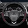 Car Suede Carbon fiber Leather Steering Wheel Cover For Mitsubishi Outlander Pajero Asx Lancer EX Evolution L200 Triton RALLIART MK3