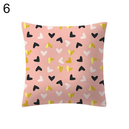 Geometric Pattern Heart Cushion Throw Pillow Case Sofa Cover Bed Car Cafe Decor