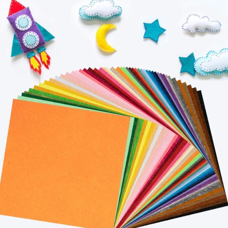 Felt Sheets in 40 Random Hues Designs for Preschool Art Projects Safe Fabric for Kids Handcraft and Simple Shaping