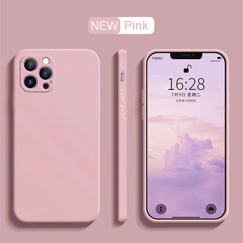 Fundas Silicone Case for Iphone 16 Pro Max Shockproof Liquid Silicon Protective Phone Back Cover for Iphone 15 14 13 12 11 Case