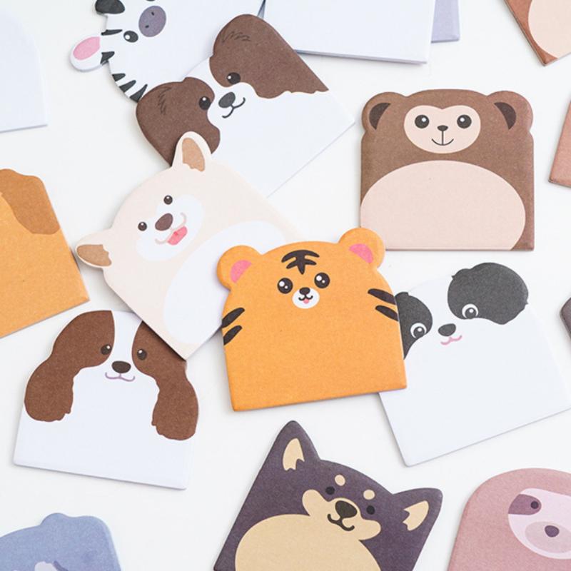 240/960 Sheets Large Capacity Adhesive Animal Shaped Memo Pads Cartoon Cute And Interesting Animal Shaped Sticky Notes