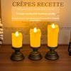 Simulation Electronic Candle with Wax Drip Effect Flameless Led Candle Holder Night Light Ornaments