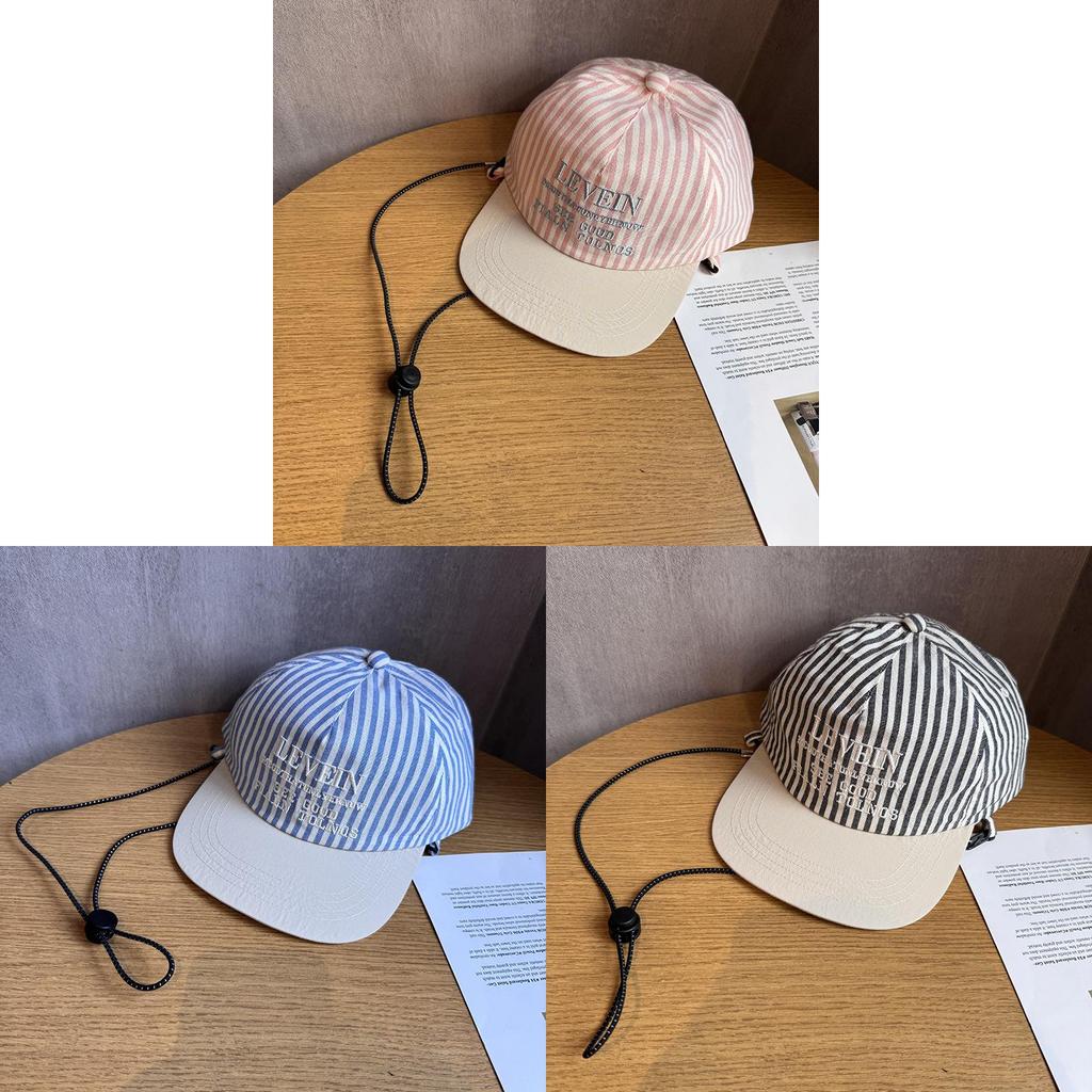 Parent Child Striped Embroidered Baseball Cap With Sun Protection For Summer Outdoor Activities