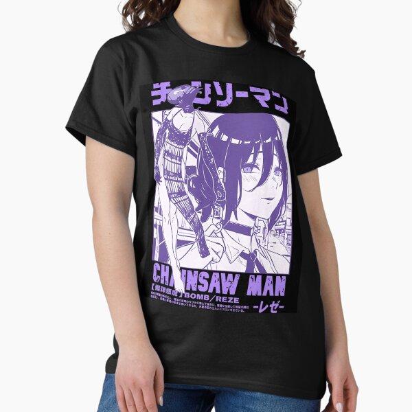 

Chainsaw Unisex Reze Anime T Shirt 2026 Summer Unisex Cotton Loose Fit Short Sleeve Purple Aesthetic Graphic Tee for Cosplay S