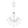 Sticker Tatuaggio Adesivo Lunga Striscia Totem Linea Dita Multi-Immagine Fiore Semplice Liscio Sole Luna Stella Schiena Vita Colonna Vertebrale
