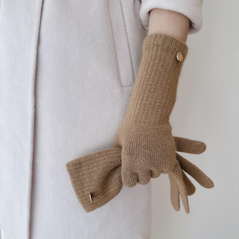 

Высококачественные длинные зимние термоперчатки из енотовой шерсти, женские, с двумя пальцами, чувствительными к экрану, мягкие и универсальные One Size