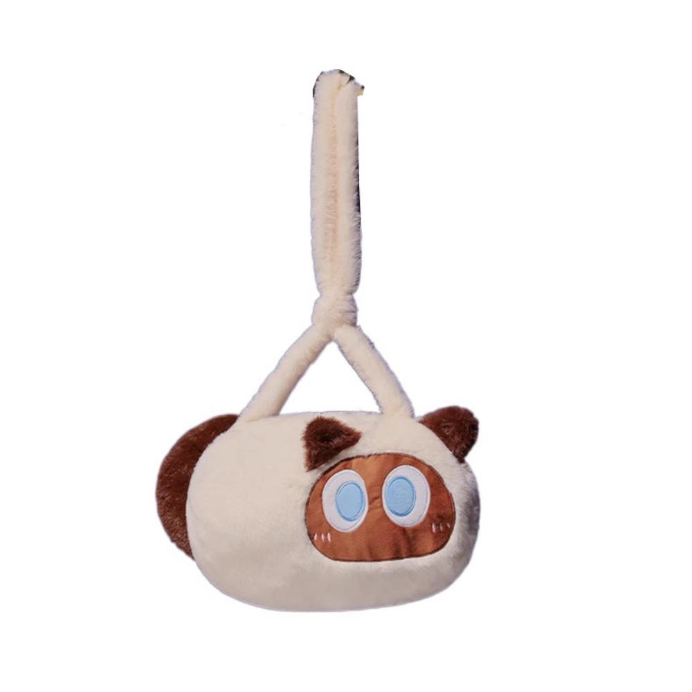 Big Eyes Cartoon Cat Crossbody Bag Soft Plush Cat Plush Toy Doll Bag Cat Plush Shoulder Bag  Girls