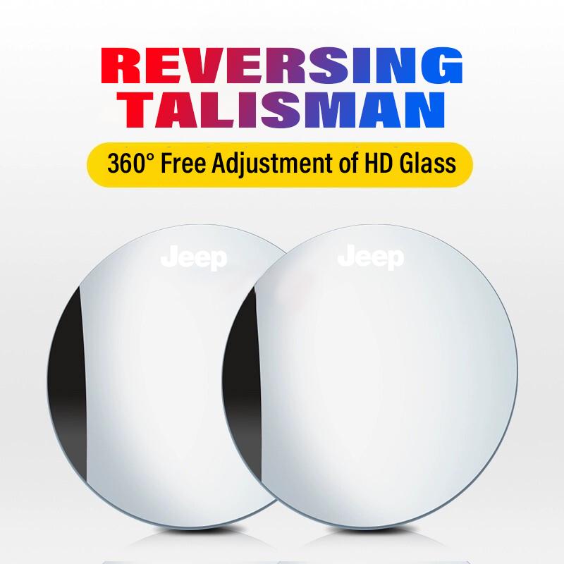 

2Pcs 360 Degree Car Blind Spot Rear View Mirror Wide Angle Adjustable For Jeep Grand Cherokee Commander Renegad Patriot Commander Willys