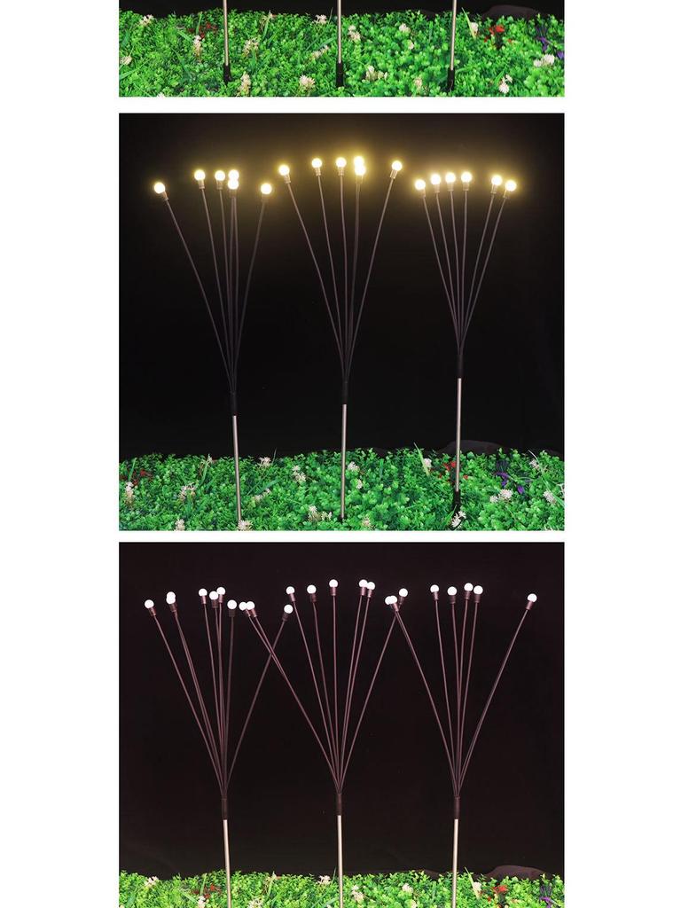 LED Wind-Powered Firefly Lights, 6 or 8 Heads, Outdoor Landscape Decoration for Parks and Streets
