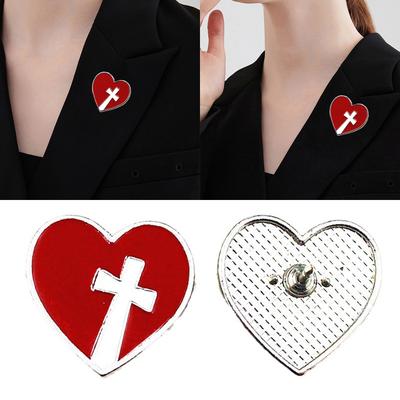 10 Stück Kreuz Liebe Herz Emaille Pin Anstecknadel für Hut Kleidung Bastelprojekt Bastelsets Abzeichen Pin Bastelzubehör