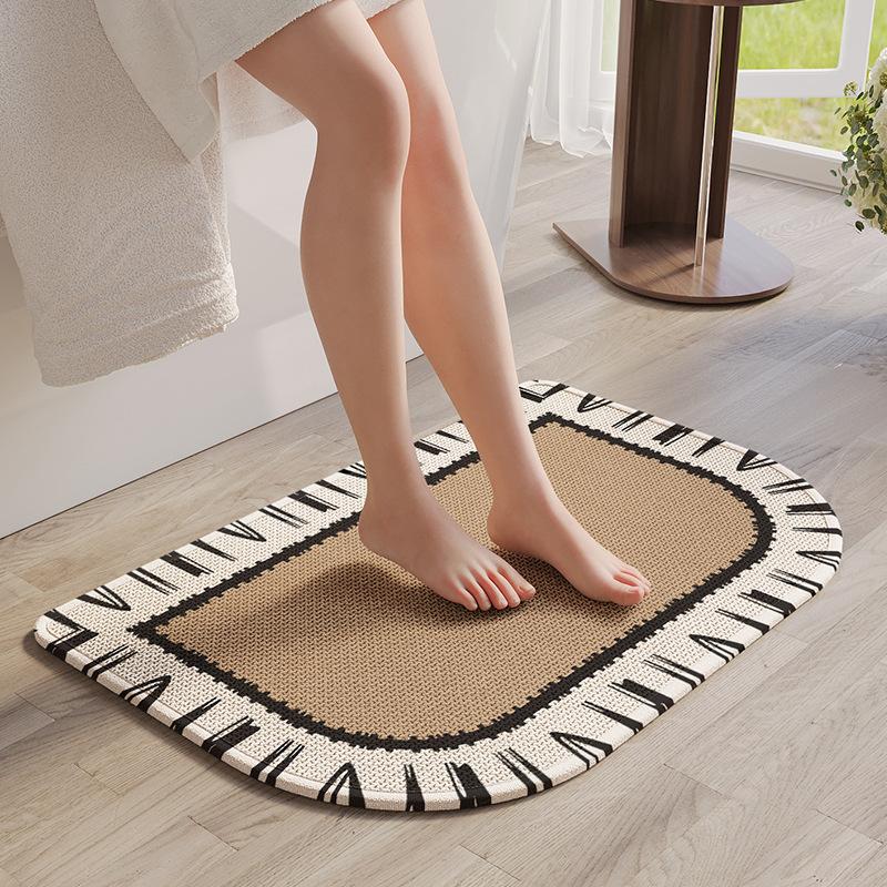 Bathroom Floor Mat, Bathroom Door Mat, Absorbent Carpet, Door Non-Slip Stepping Foot Mat, Toilet, Bathroom Quick-Drying Mat