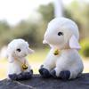 Cute Bell Decor Sheep Stuffed Ornament Long Ears Sitting Design 1Pcs Soft Fluffy Plush Pendant for Backpack Car Interior Decor