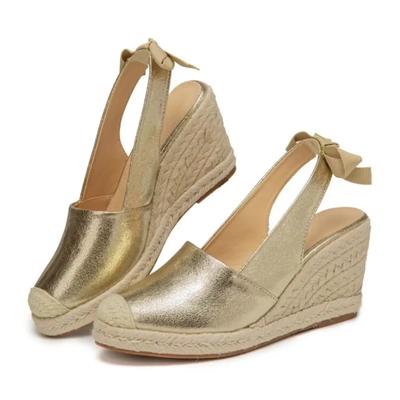 Klínové sandály pro ženy módní uzavřená špička bandáž espadrilky platforma stylové slingback letní boty